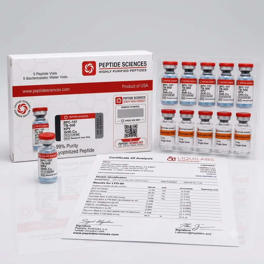 Peptid Sciences Bpc157 + Tb500 + Kpv + Ghk-Cu Mix